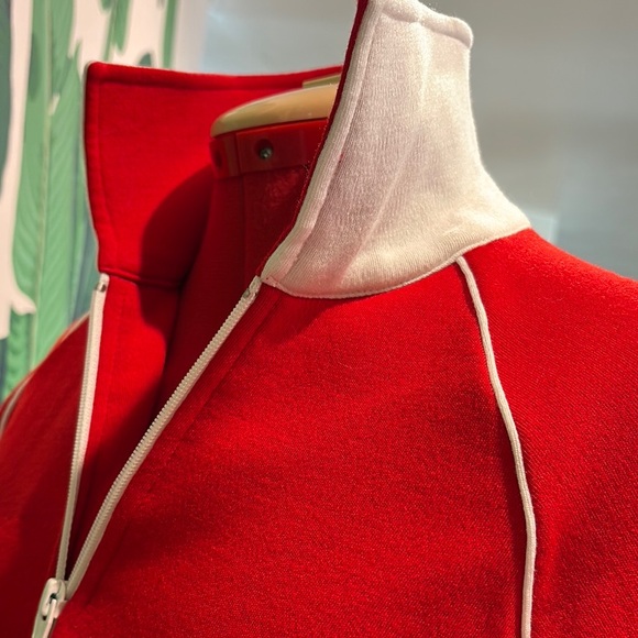 ❤️🤍💛🩵❤️ Vintage 70s/80s Red AthleticJacket with Striped Cuffs ❤️🤍💛🩵❤️ - Picture 5 of 7